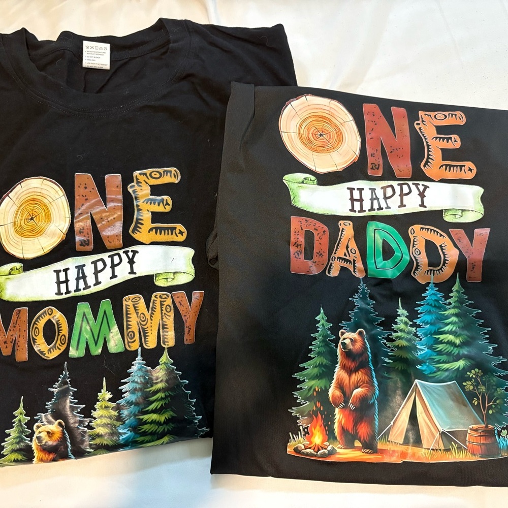 One Happy Mommy and Daddy Bear Graphic T-Shirts